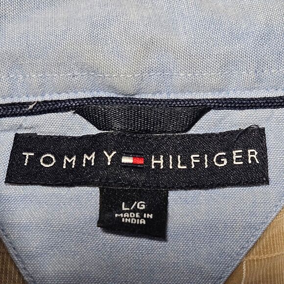 Tommy Hilfiger Light Brown Plaid Shirt Size L Please read description! - Picture 6 of 11